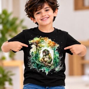 Cute Jungle Monkey Graphic Kids T-Shirt