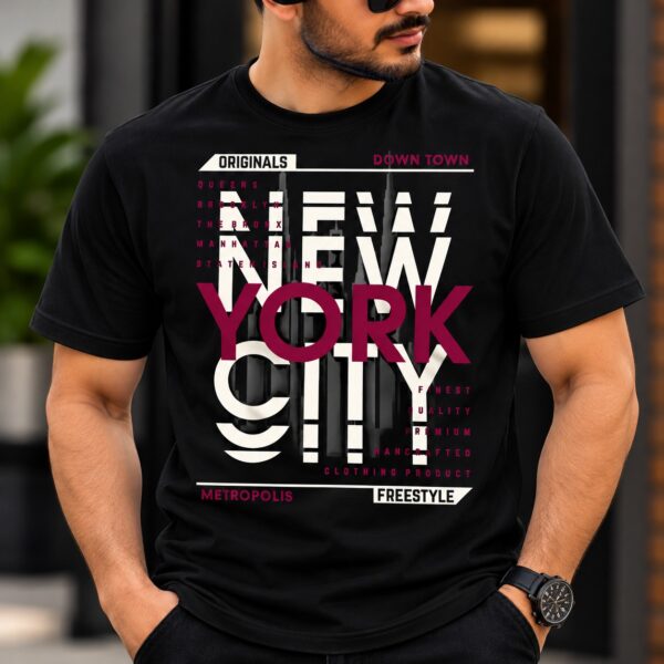 New York Urban Typography Graphic T-Shirt