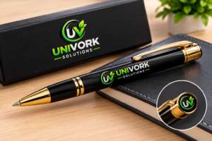 Premium Black & Gold Personalised Pen Gift Set