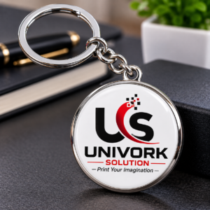 Personalized Round Metal Keychain with Logo
