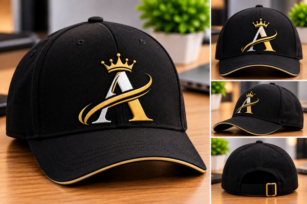 Premium Black & Gold Personalised Cap
